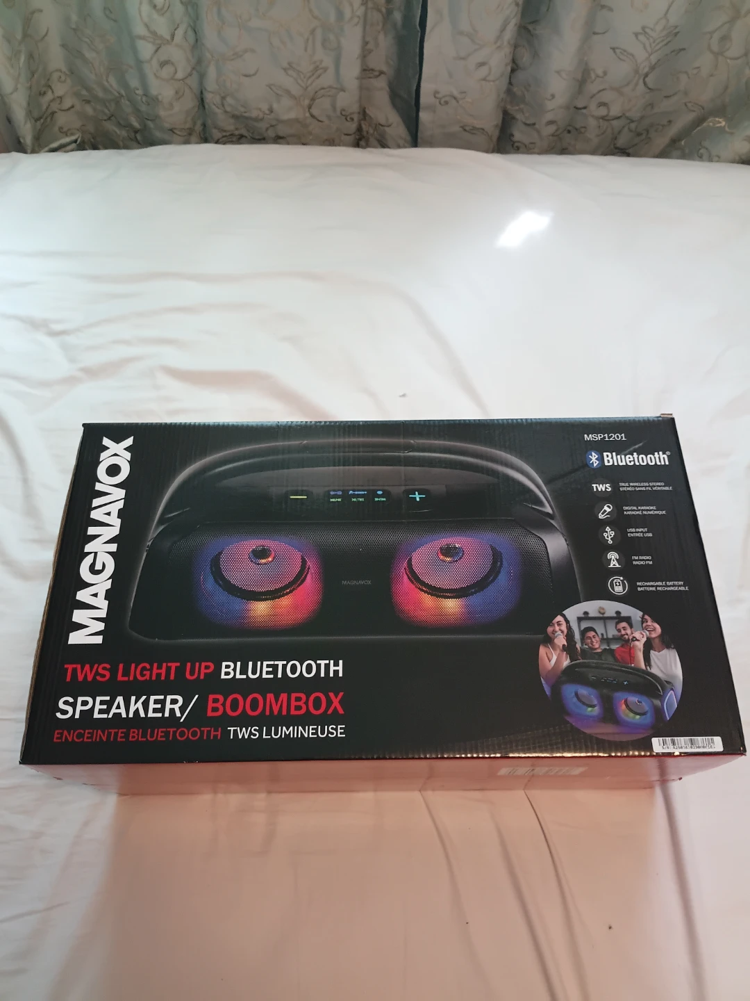 Magnavox MSP1201 TWS Light Up Bluetooth Speaker/Boombox