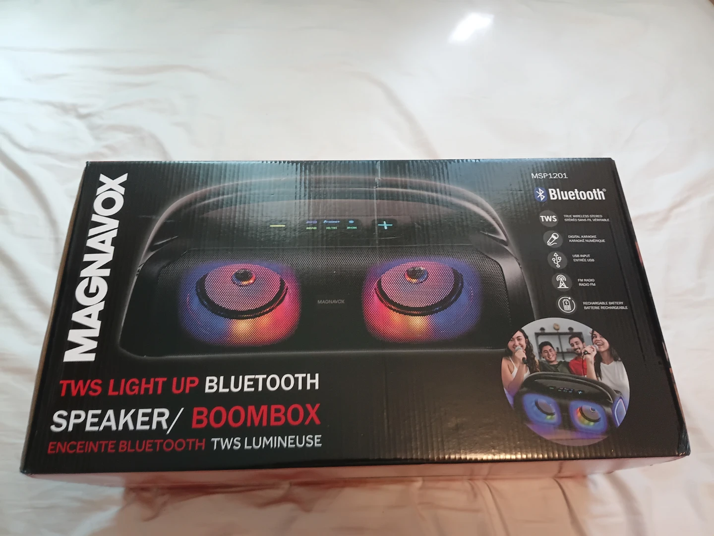 Magnavox MSP1201 TWS Light Up Bluetooth Speaker/Boombox - photo 3