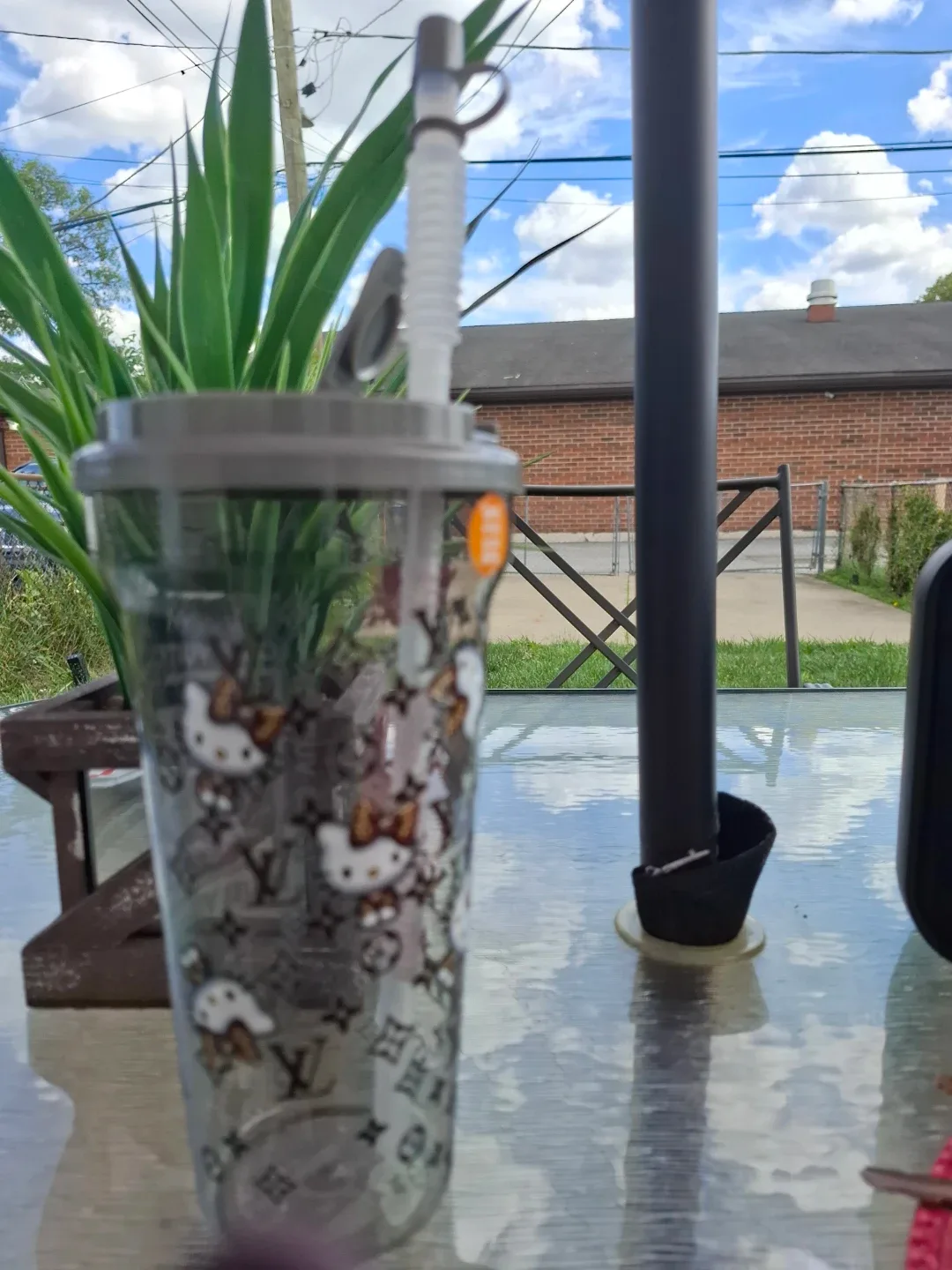 Hello Kitty Louis Vuitton Inspired Tumbler with Straw - photo 2