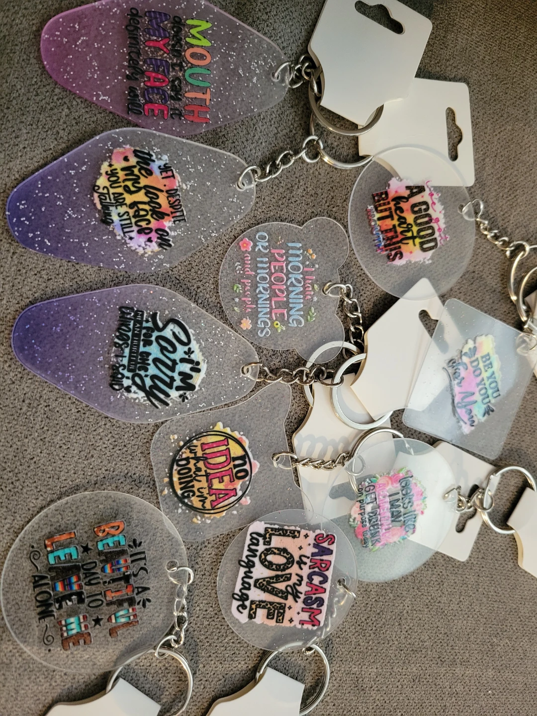 Assorted Acrylic Keychains - Various Designs