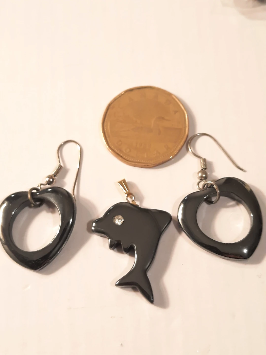 Hemetite earings and pendant set