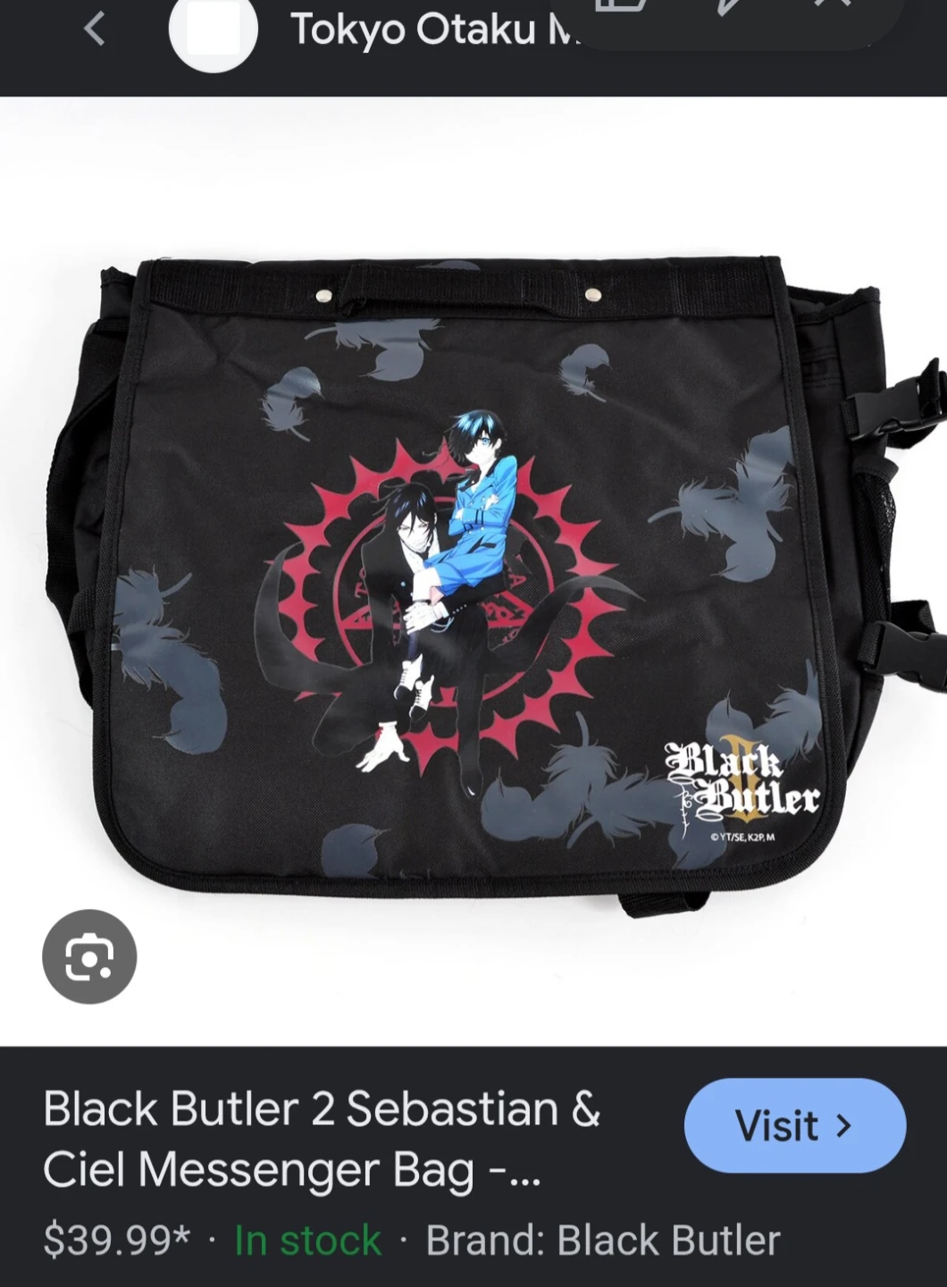 BLACK BUTLER (Kuroshitsuji) anime messenger bag - photo 2