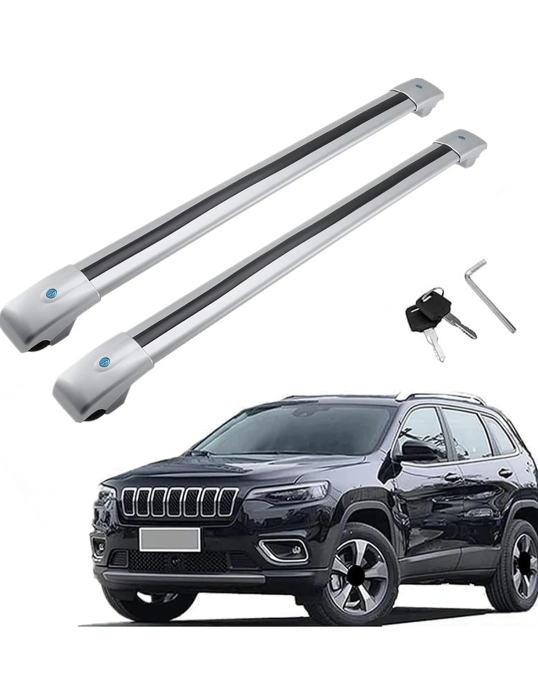 Silver Roof Rack Cross Bars with Keys - photo 2
