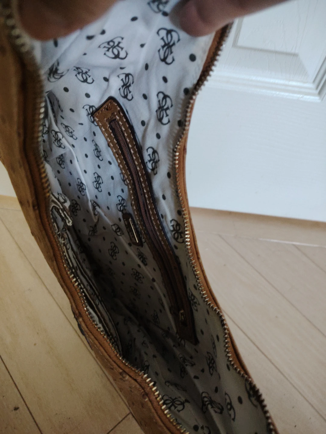GUESS Brown Ostrich Embossed Hobo Bag - photo 4