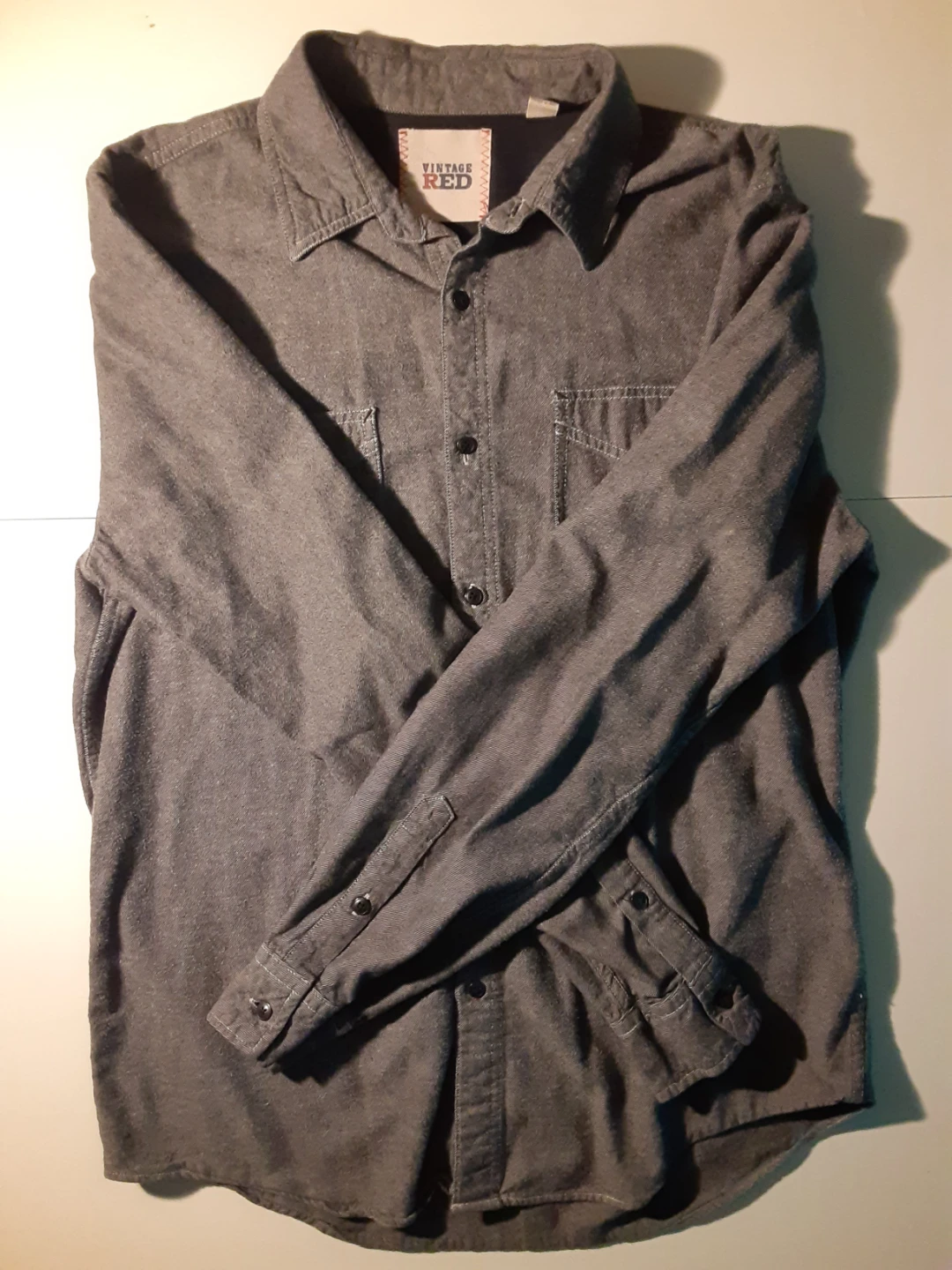 Flannel Long Sleeve Shirt | Vintage Red - 100% Cotton - S: L/G - photo 3