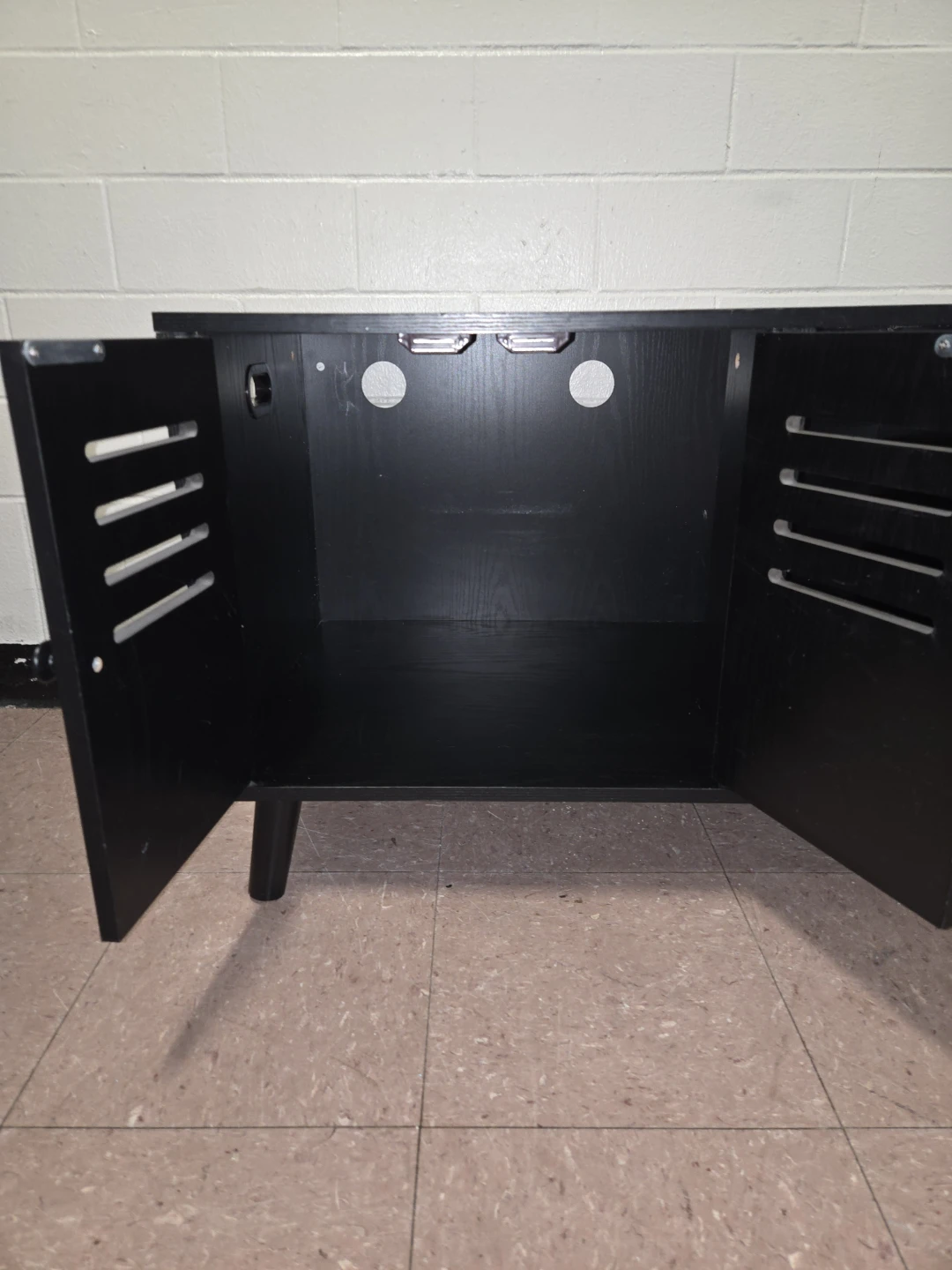 Modern Black Wood Hidden Cat Litter Box Enclosure Bench - photo 5