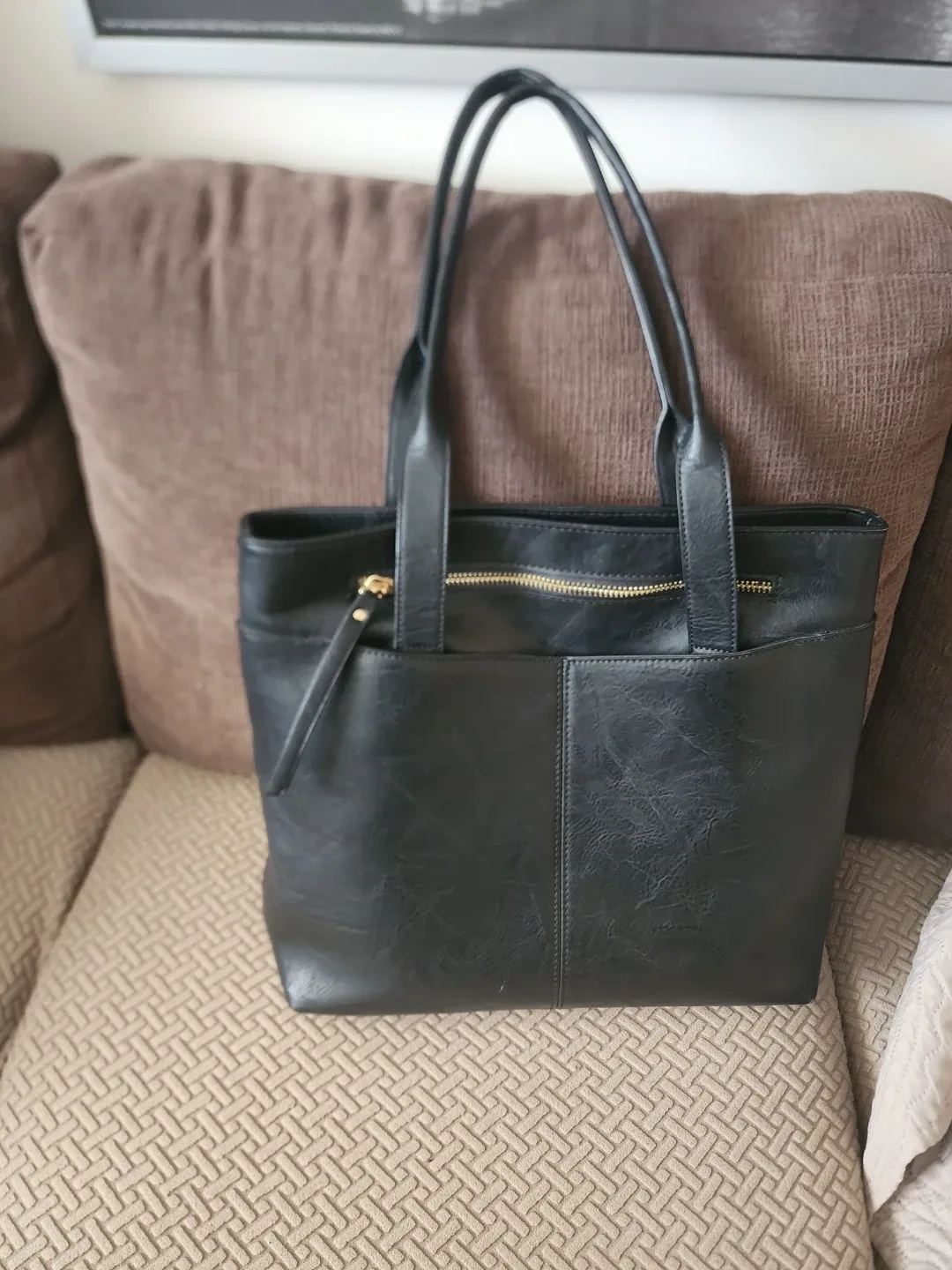 Madison West Black Tote Bag with Matching Pouch - photo 2