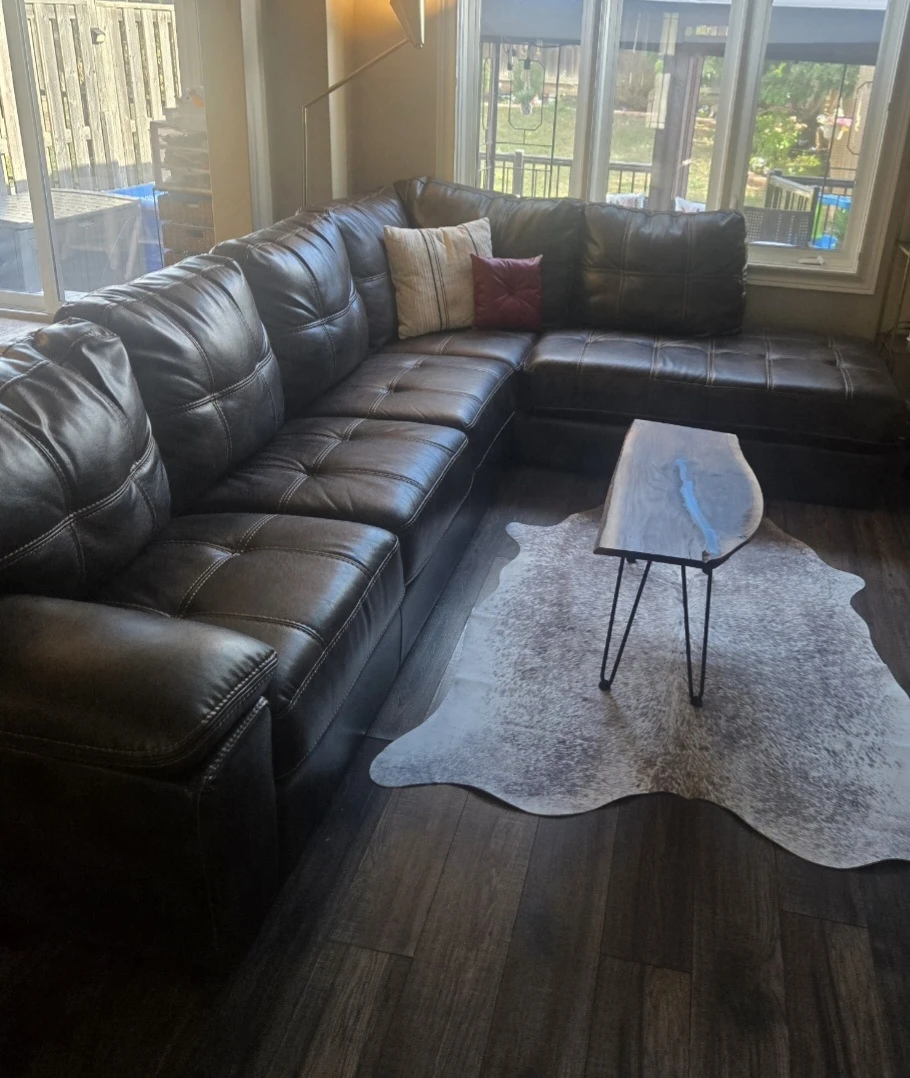 Espresso brown, faux leather Sectional Sofa