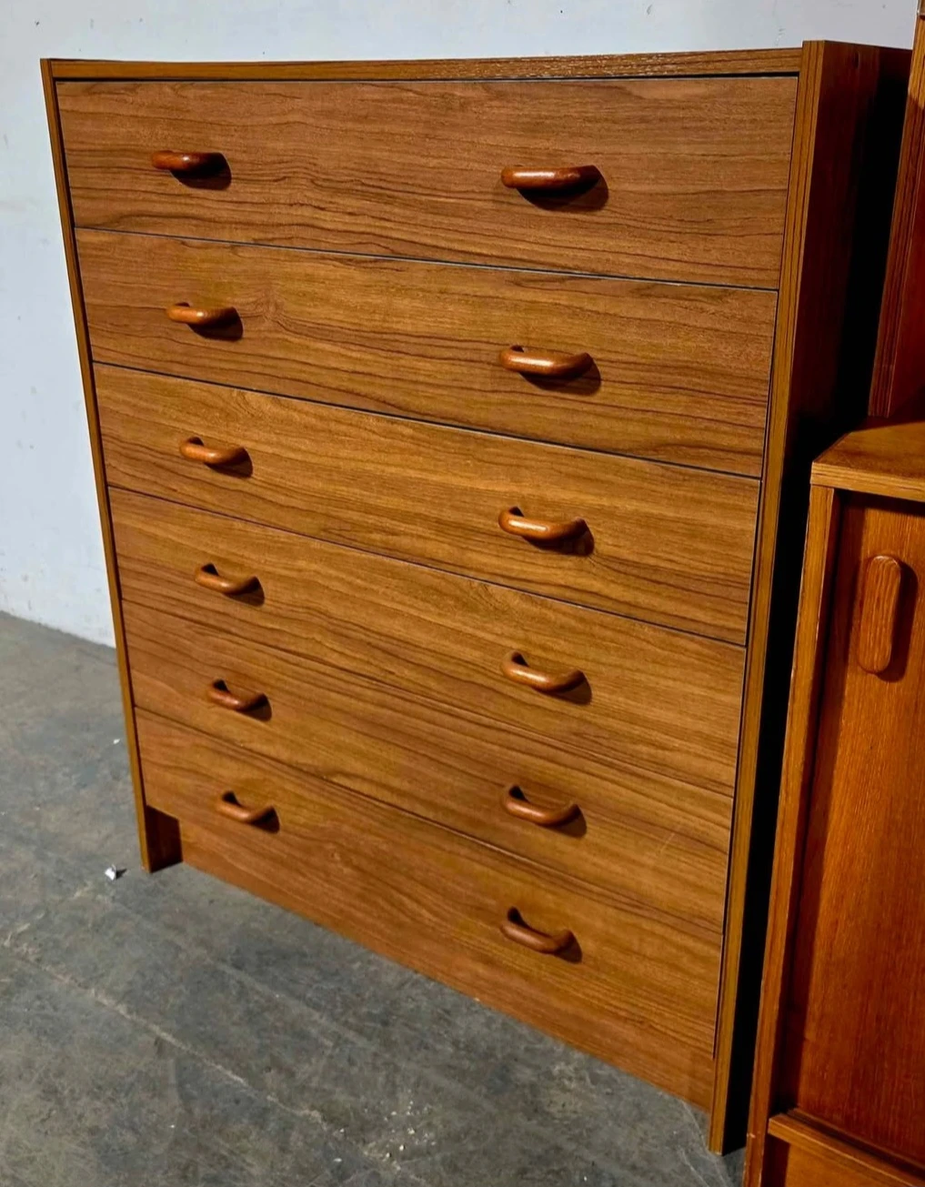 MCM Teak Tallboy Dresser With 6 Storage Drawers - photo 2