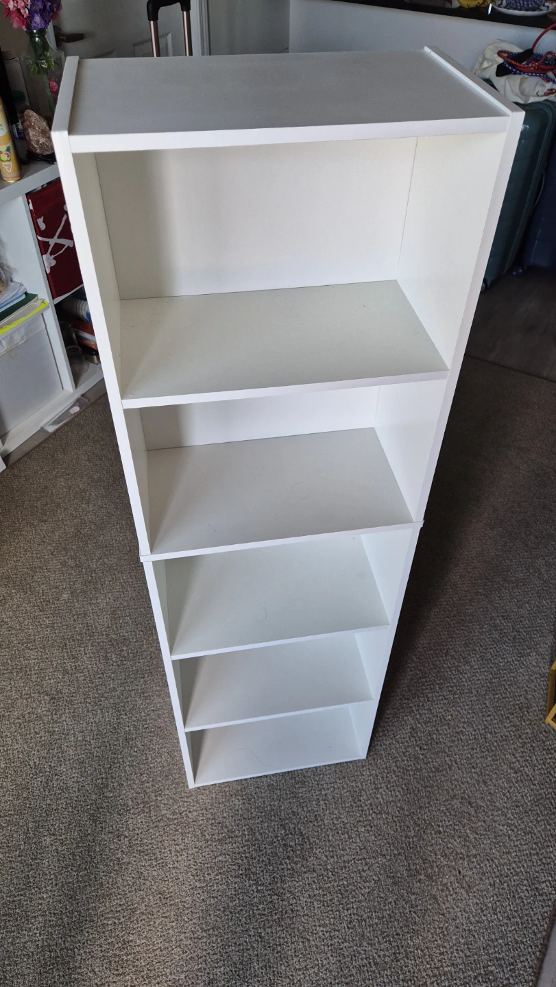 White 5-Shelf Bookshelf