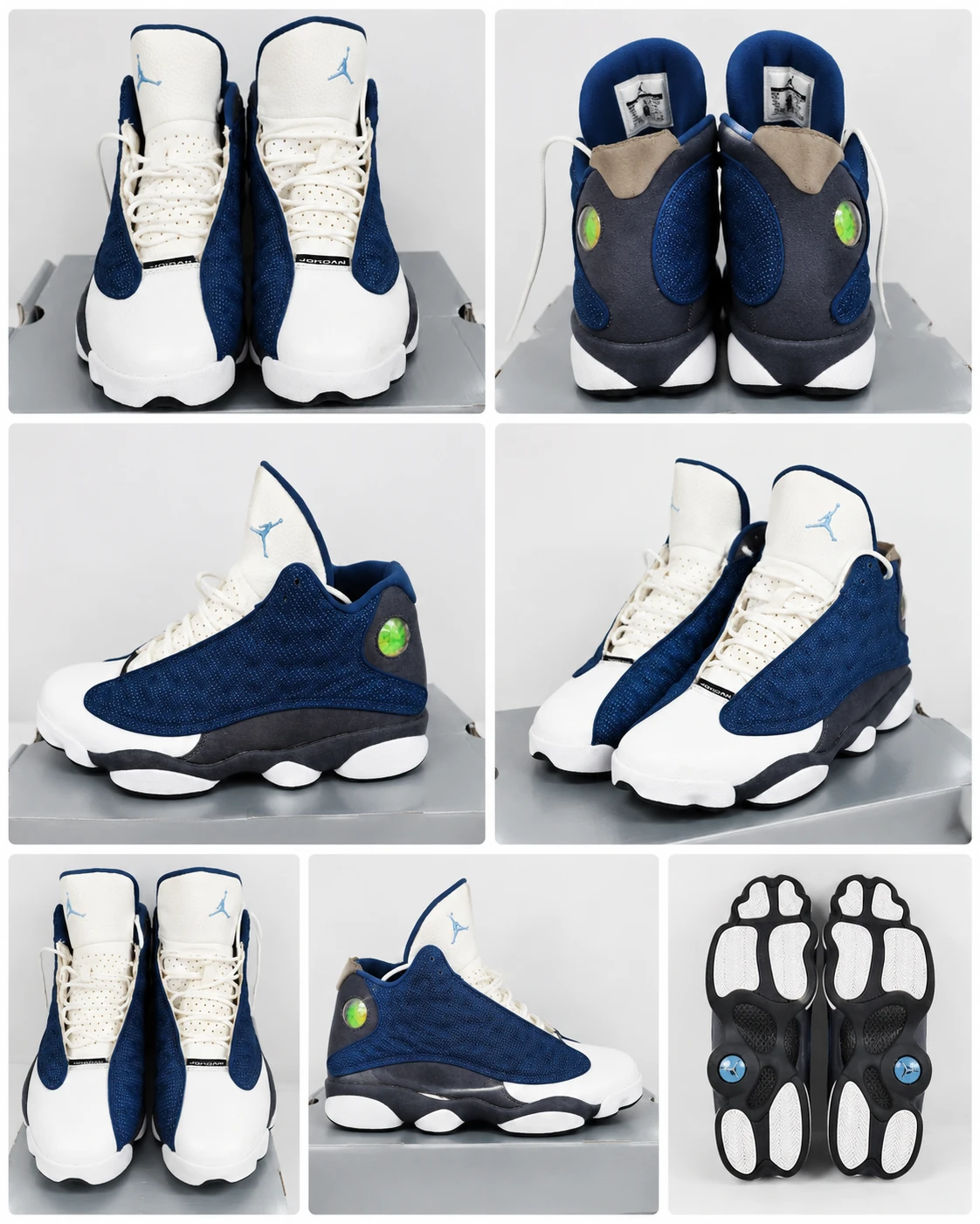 Air Jordan 13 Retro Navy White Sneakers