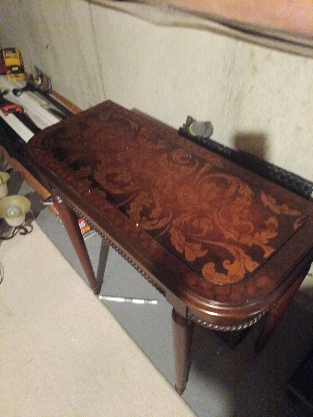 Vintage Inlaid Wood Coffee Table