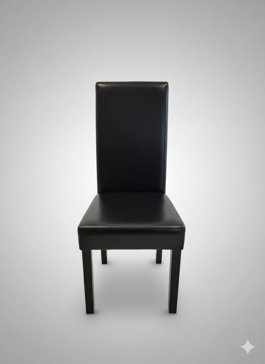 Black Faux Leather Dining Chair