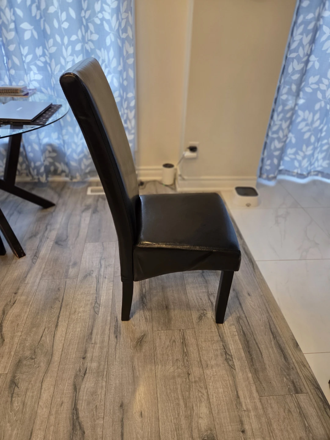 Black Faux Leather Dining Chair - photo 3