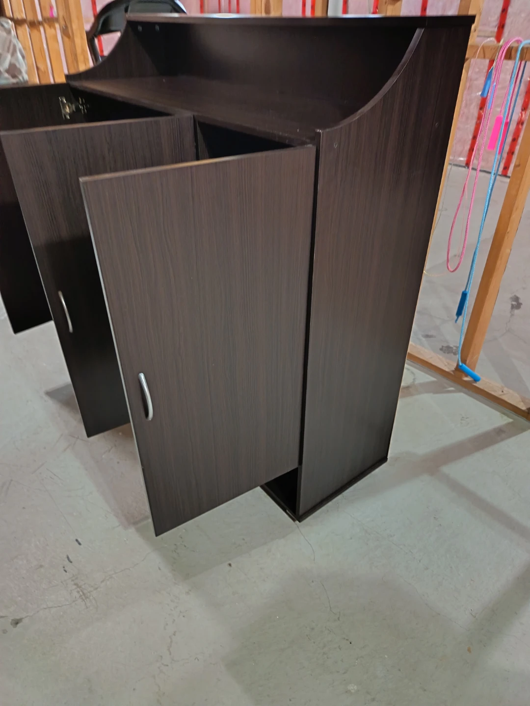 Dark Brown Cabinet with Shelves - photo 2