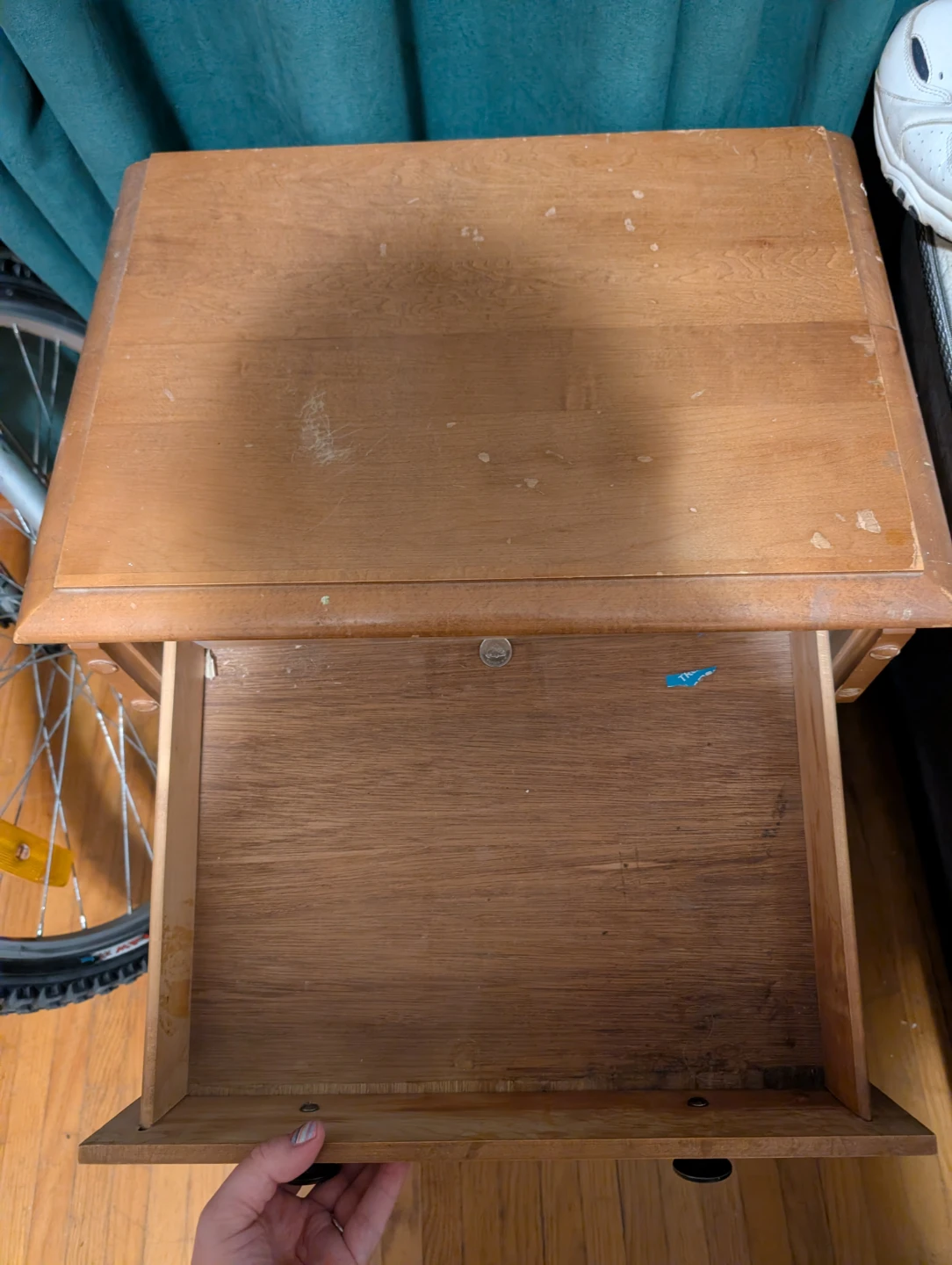 Wooden Nightstand with Drawer - photo 2