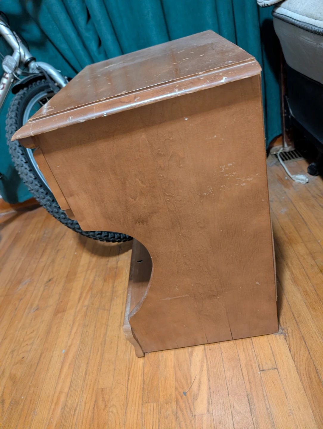 Wooden Nightstand with Drawer - photo 3