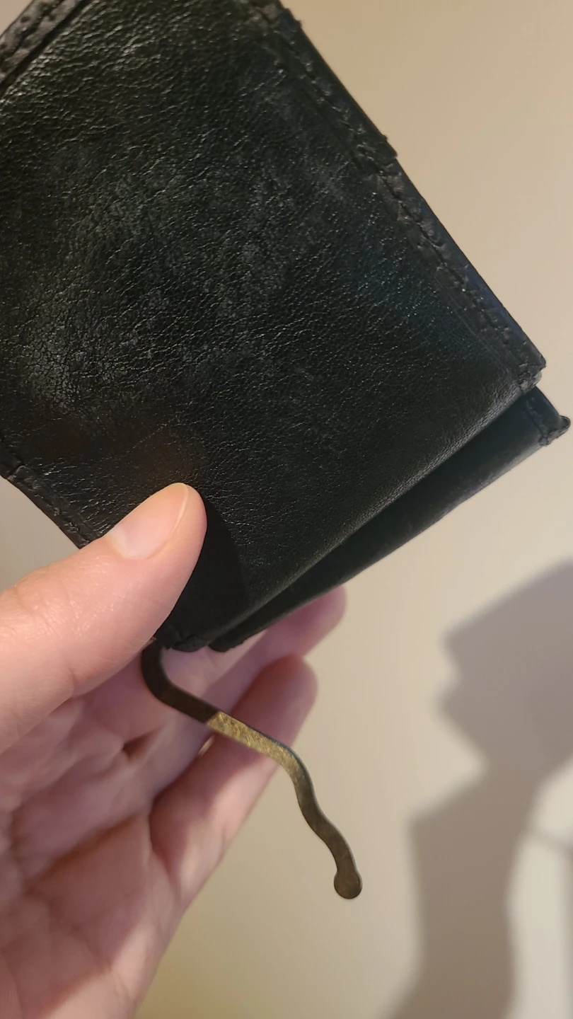 Black Leather Money Clip Wallet - photo 2