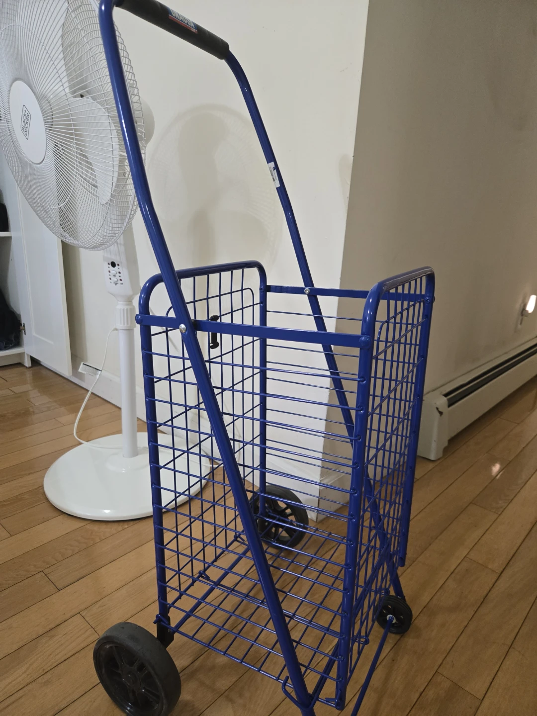 Blue Rolling Shopping Cart