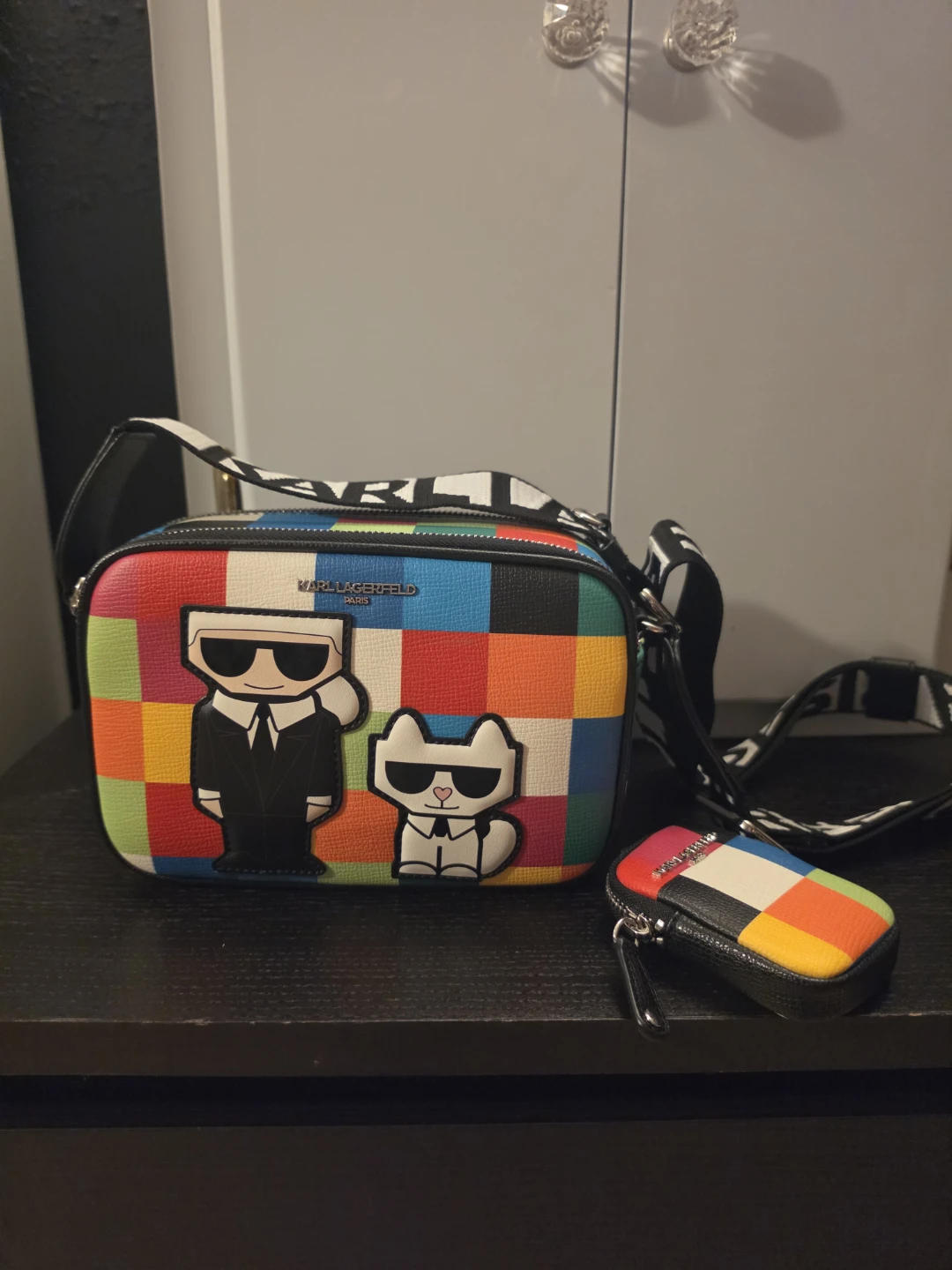 Karl Lagerfeld Colour Block Crossbody Bag with Pouch