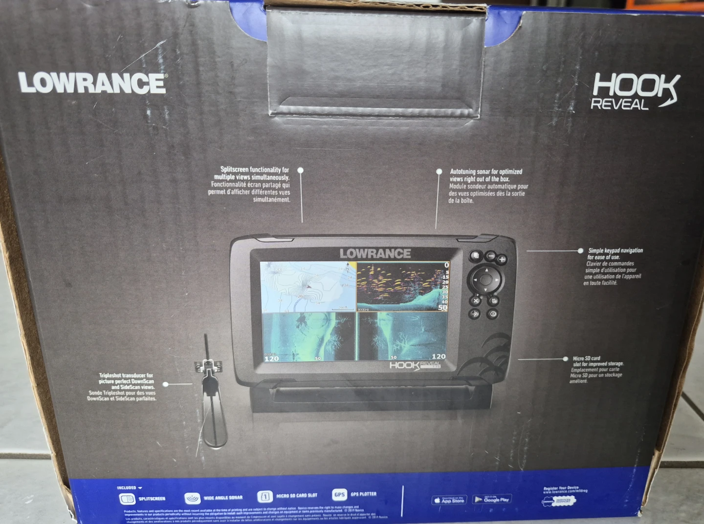NEW Lowrance Hook Reveal 7 Tripleshot w C-Map Fish Finder - photo 3