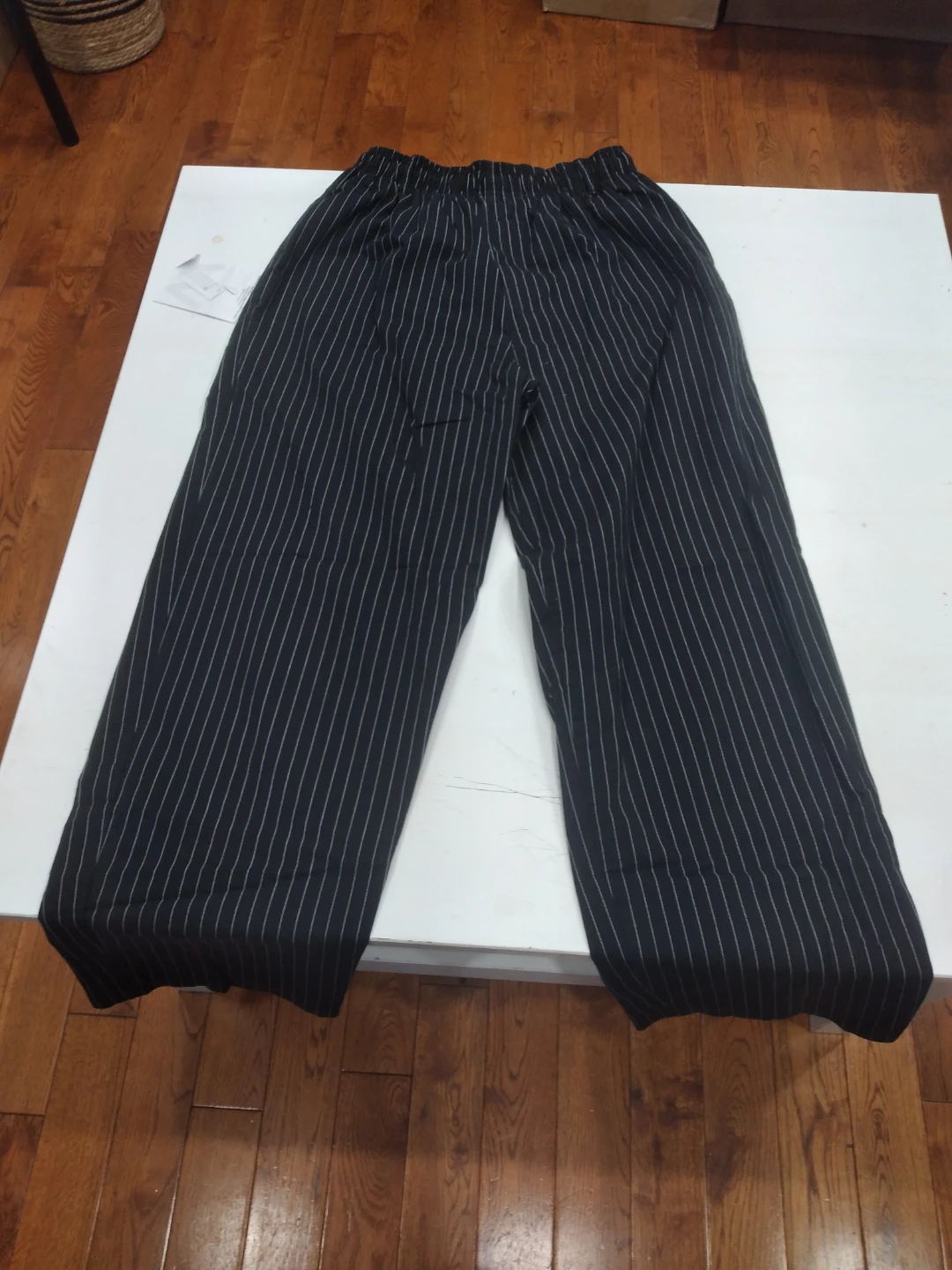 Black and White Striped Wide Leg Pants