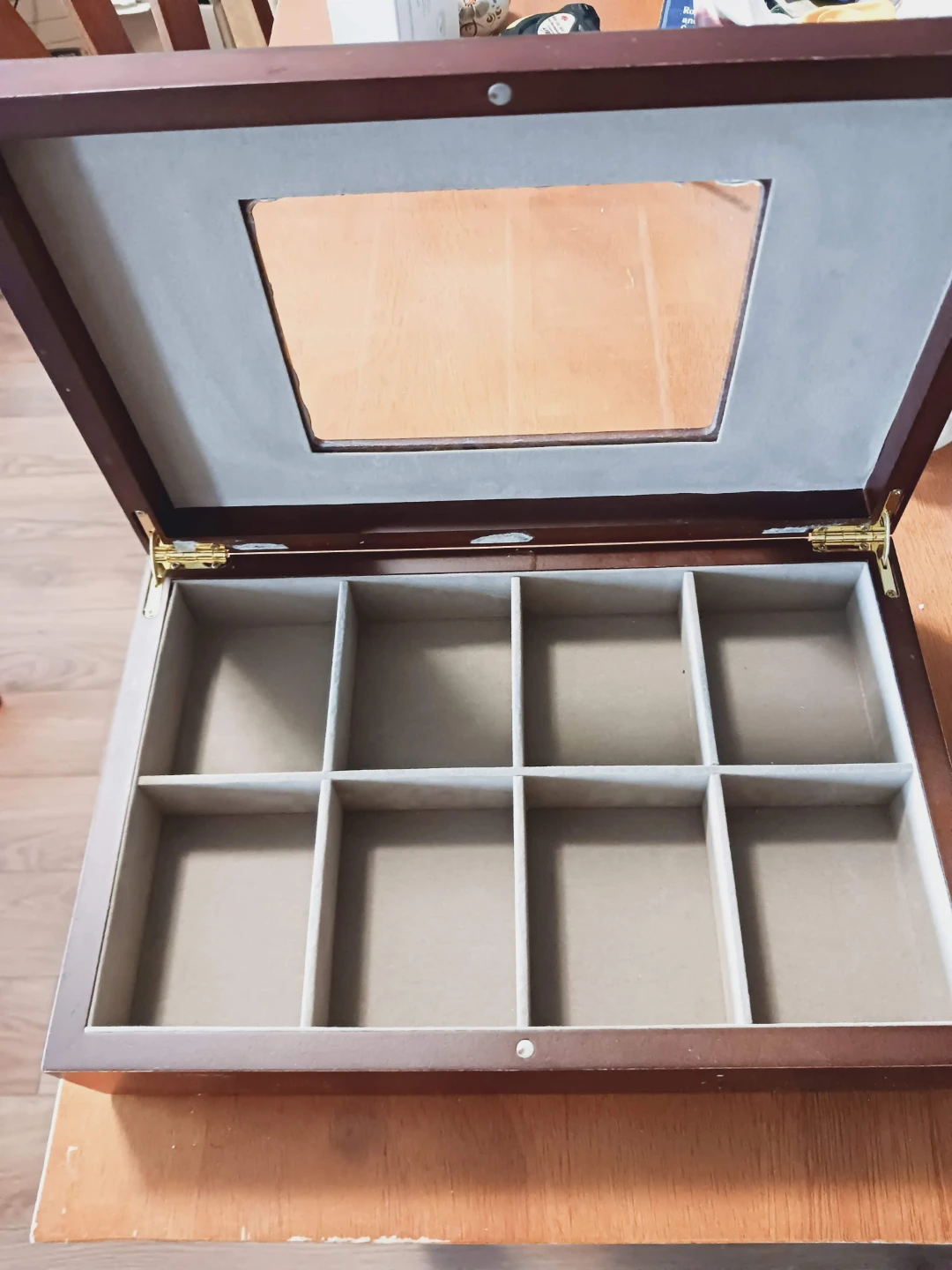 ⚽  Wooden Jewellery/tea Box with Glass Lid - photo 2