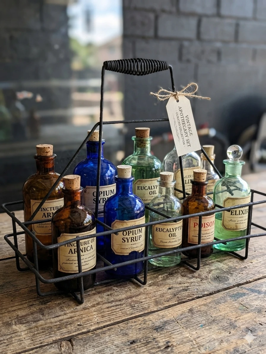 Vintage Wire Bottle Caddy Carrier