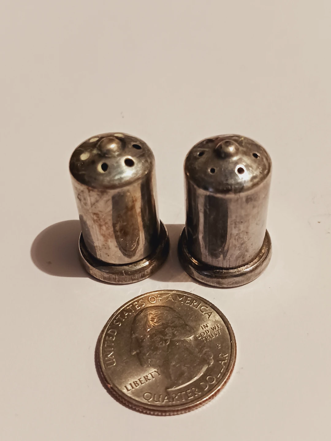 Sterling Silver 925 Miniature Salt and Pepper Shakers - photo 2