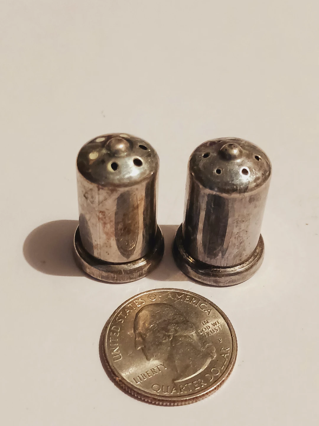 Sterling Silver 925 Miniature Salt and Pepper Shakers - photo 3