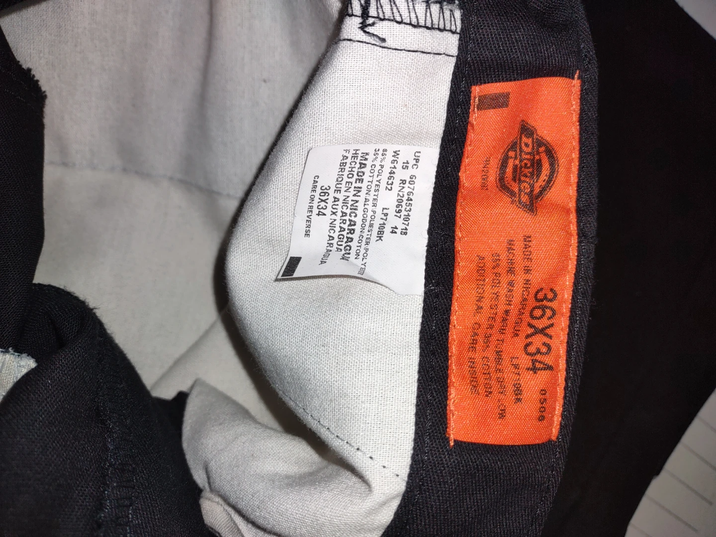 Dickies Black Work Pants 36x34 - photo 2