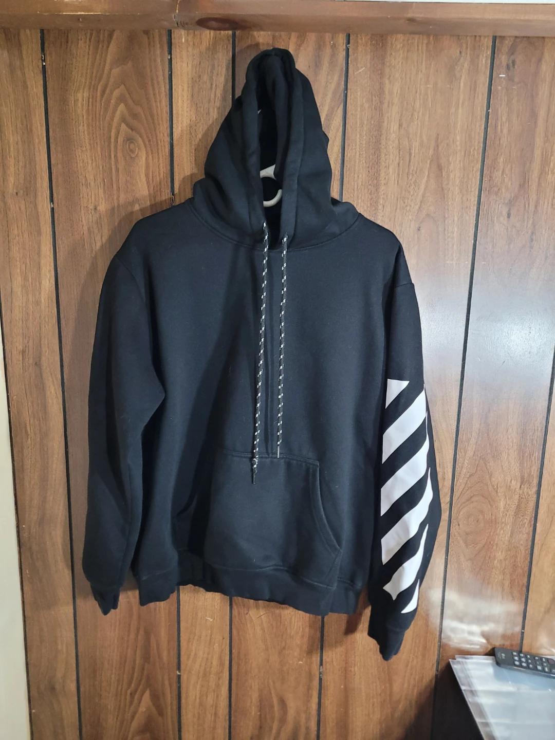OFF-WHITE" Black Diagonal Stripe Hoodie - photo 2