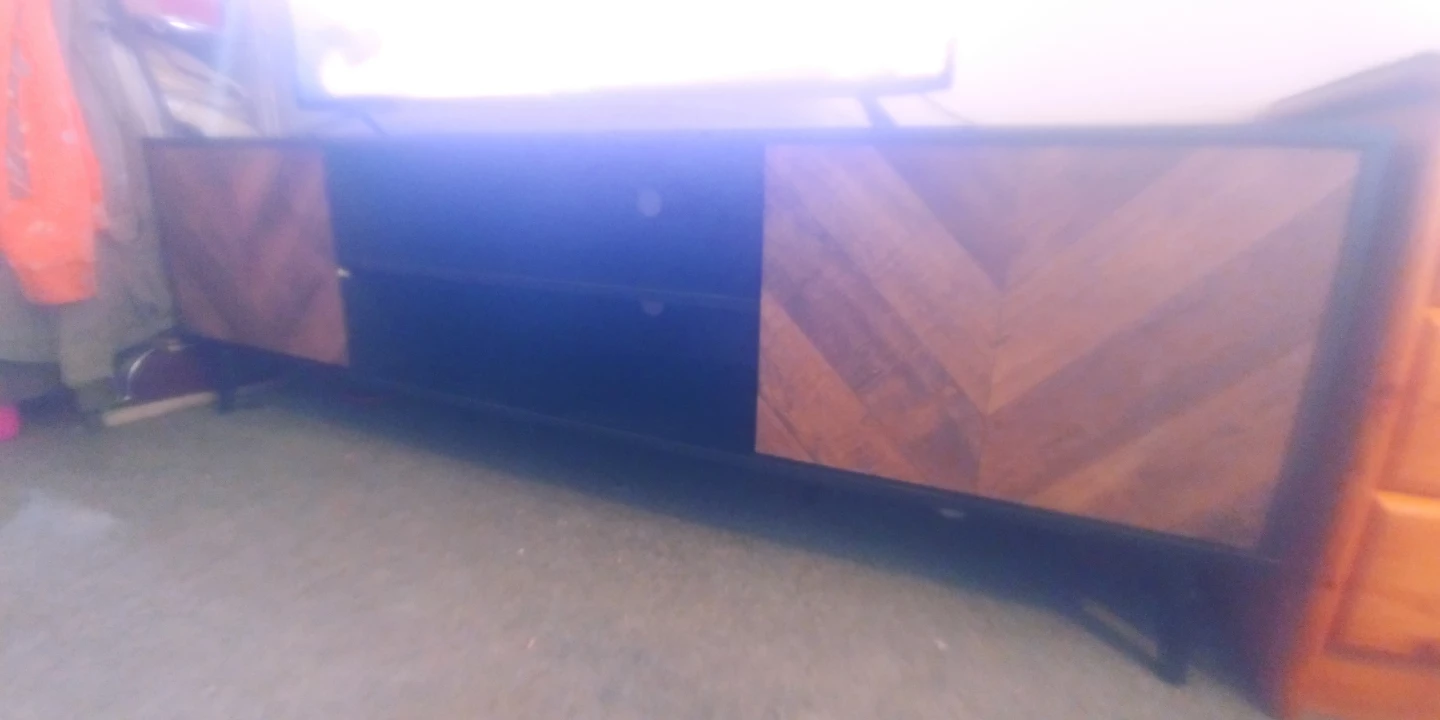 Wooden and Black Media Console - photo 2