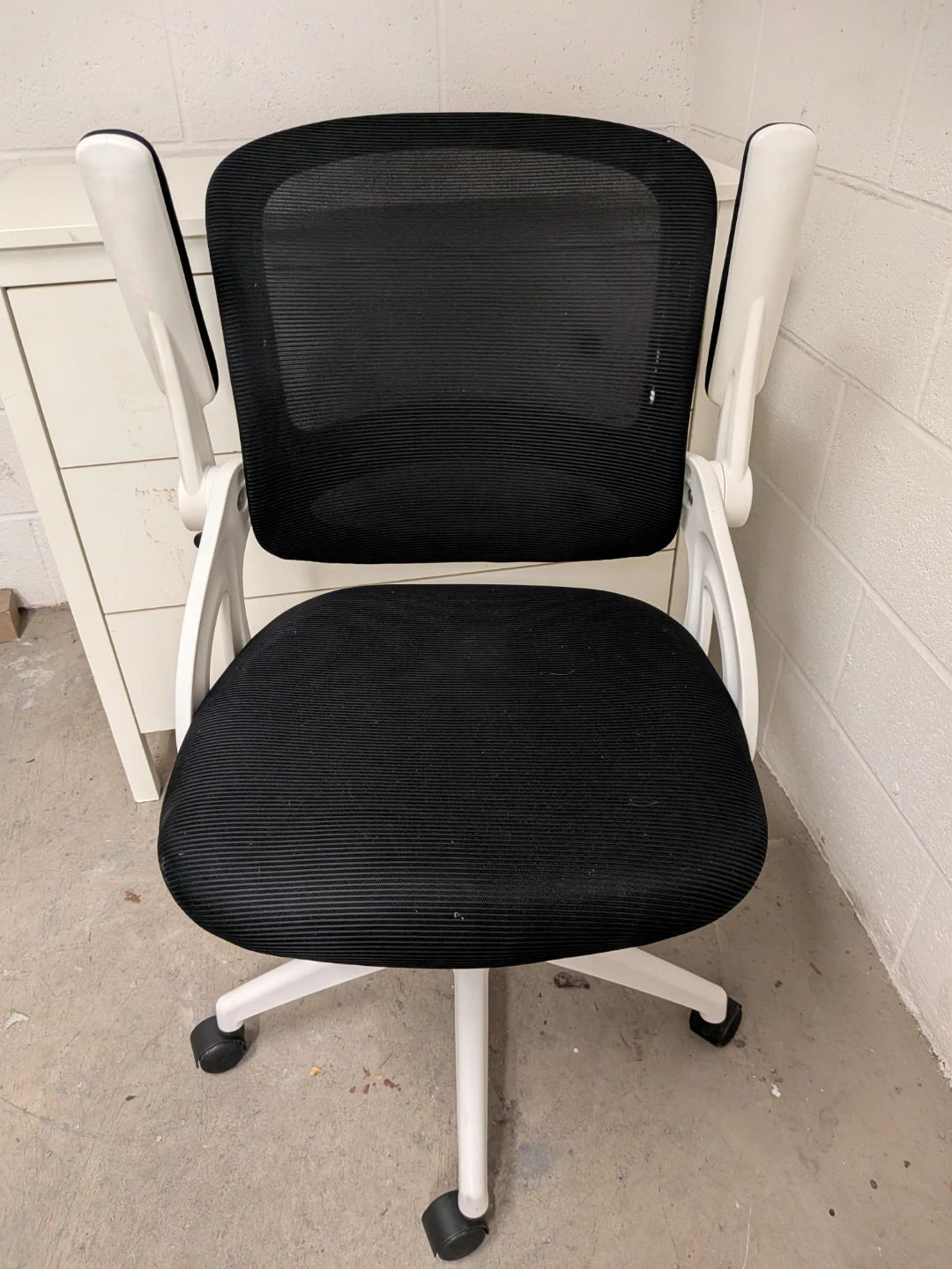 Black Mesh Office Chair with White Frame