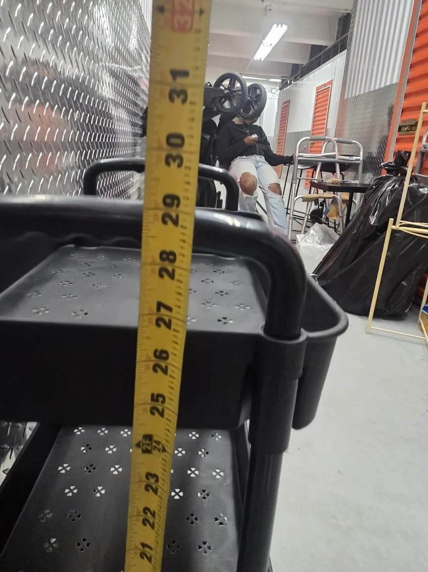 3-Tier Black Plastic Rolling Utility Storage Cart with Wheels - photo 4