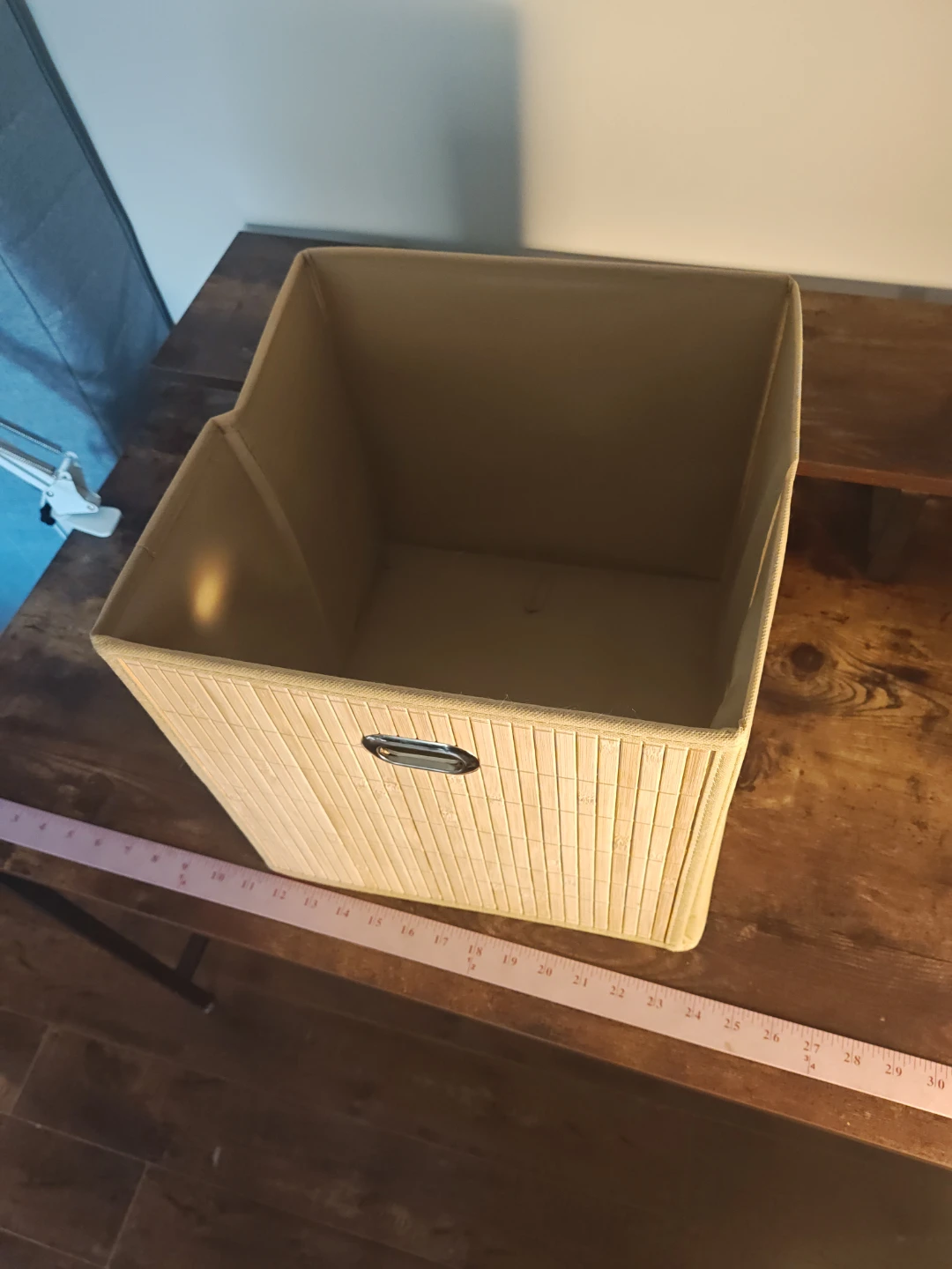Bamboo Storage Bin with Metal Handle - photo 2