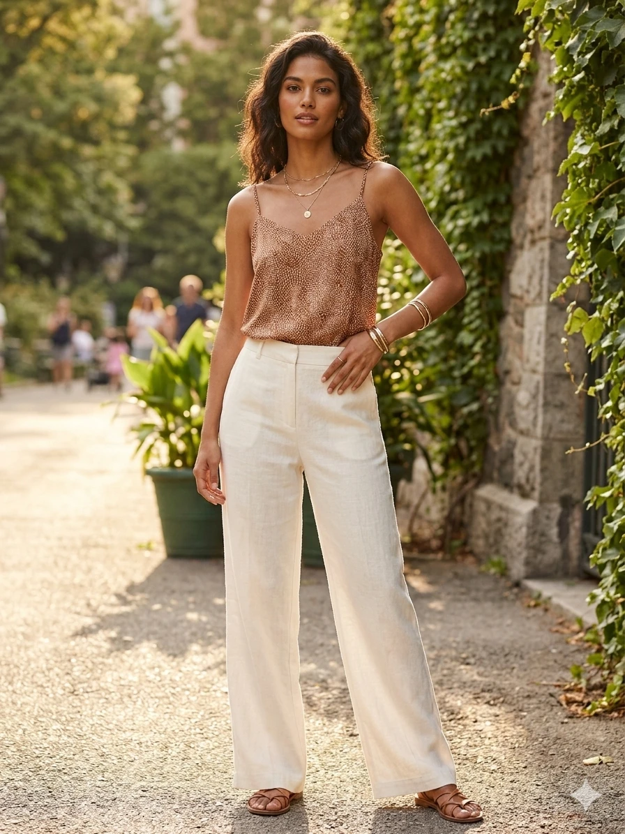 A New Day Brown Print Camisole Top