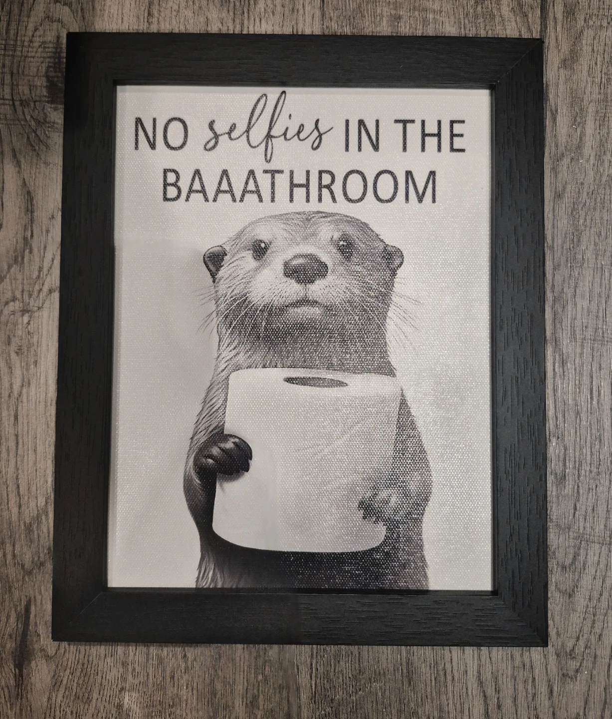 Funny Bathroom Art Print on Canvas 8"x10" Framed - photo 3
