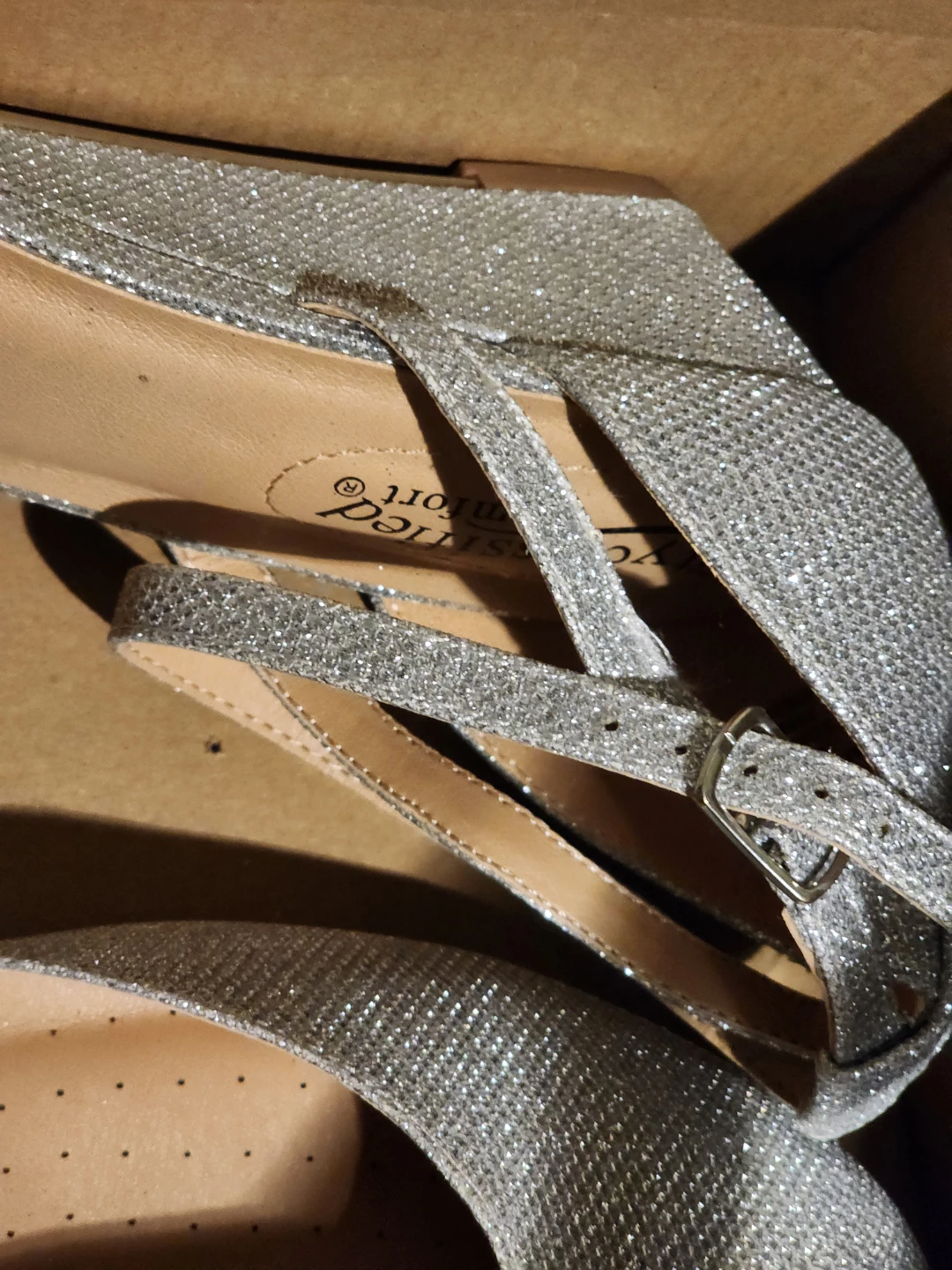 Classified Comfort Silver Glitter Wedge Heels Size 11M - photo 2