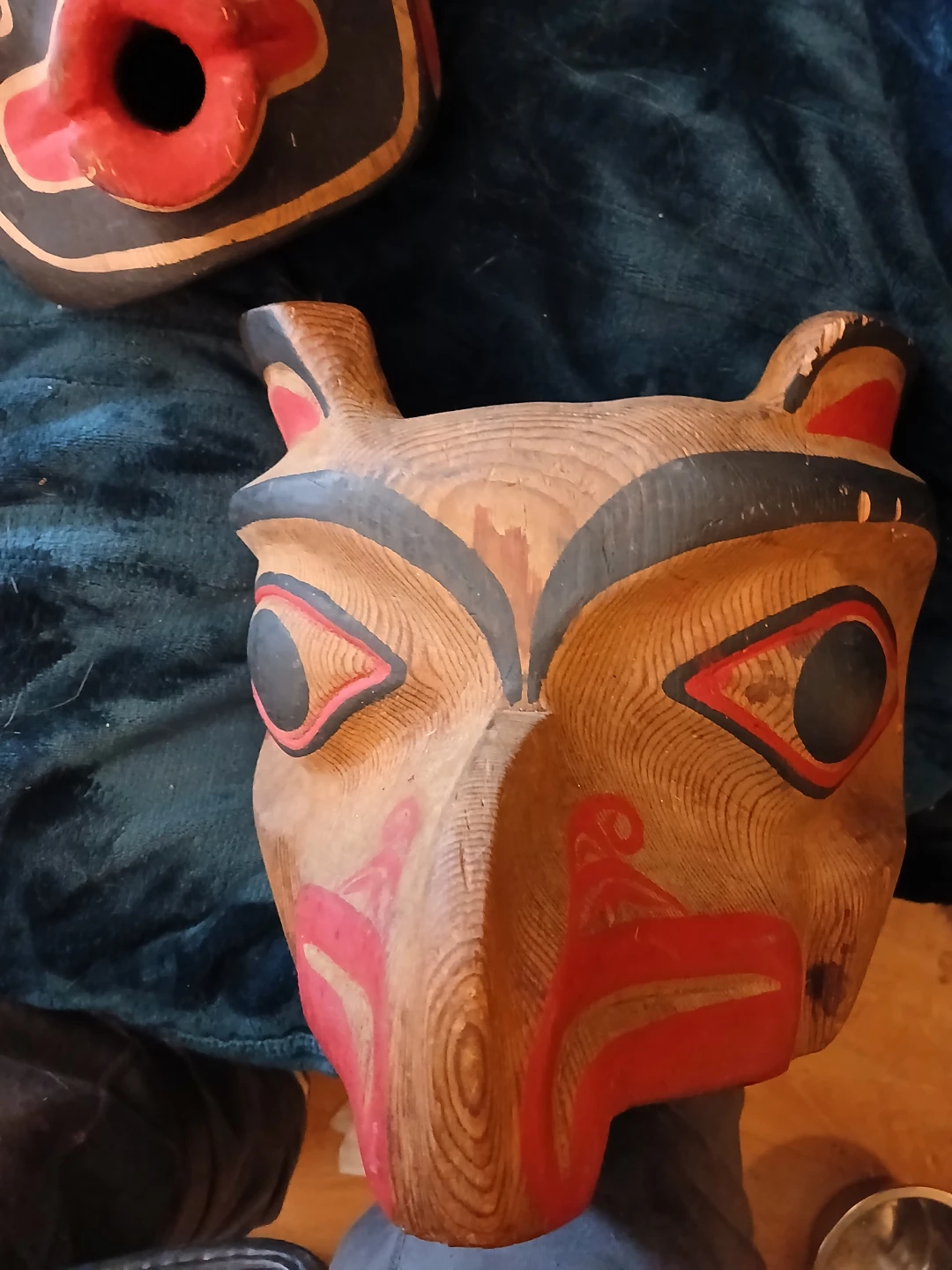 Hand-Carved Wooden Mask - photo 2
