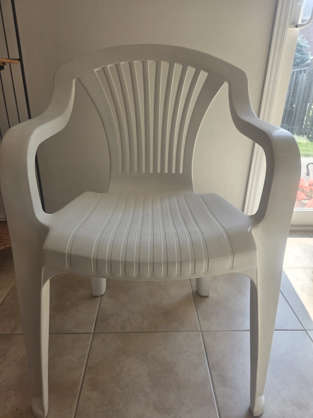 White Plastic Outdoor Patio Chair Set of 6
