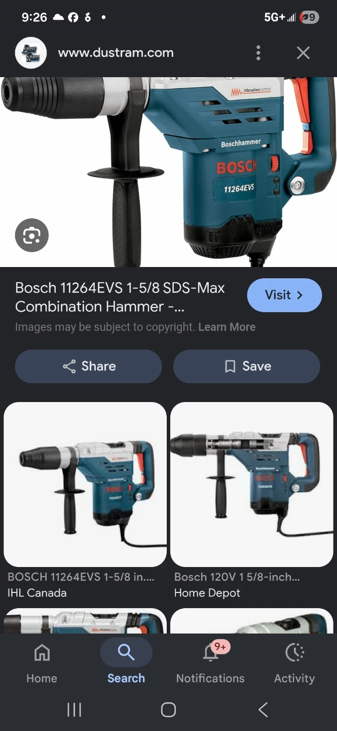 Bosch 11264EVS 1-5/8 in. SDS-Max Combination Hammer