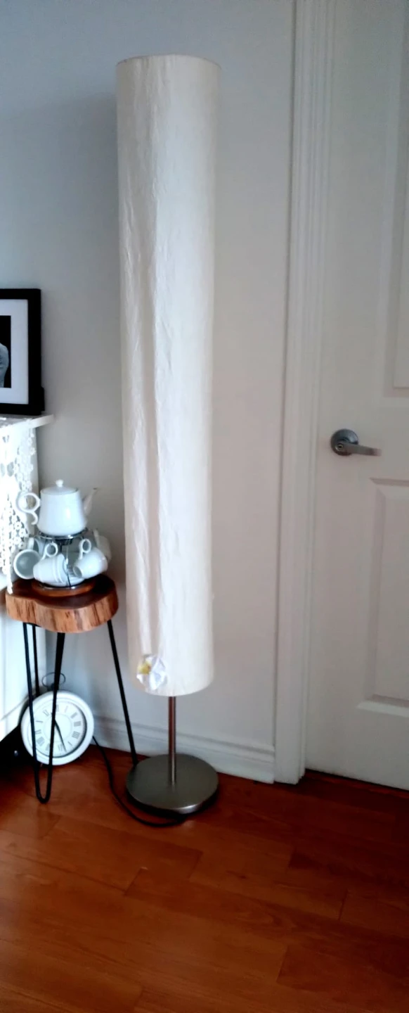 Tall white floor lamp