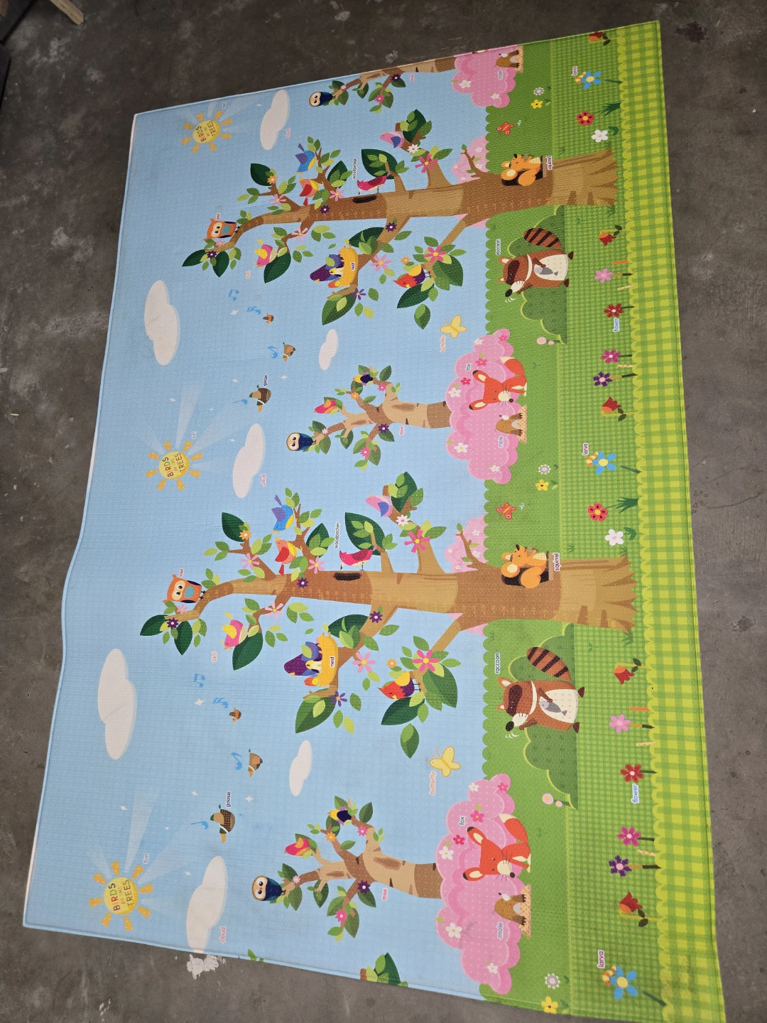 Children's Play Mat with Animals and Trees