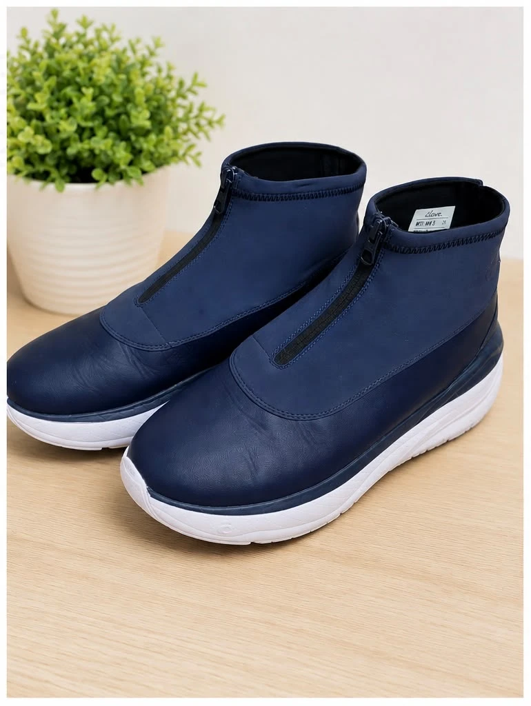 Clove navy blue zipper boots size 11 women's or 9.5 mens