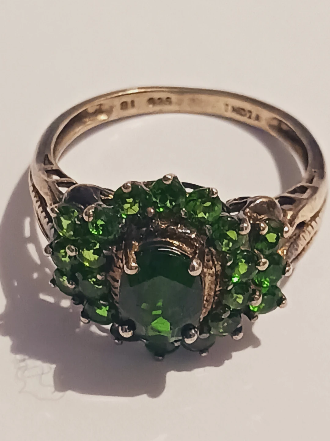 Beautiful Sterling Silver 925 Gemstones Ring.9