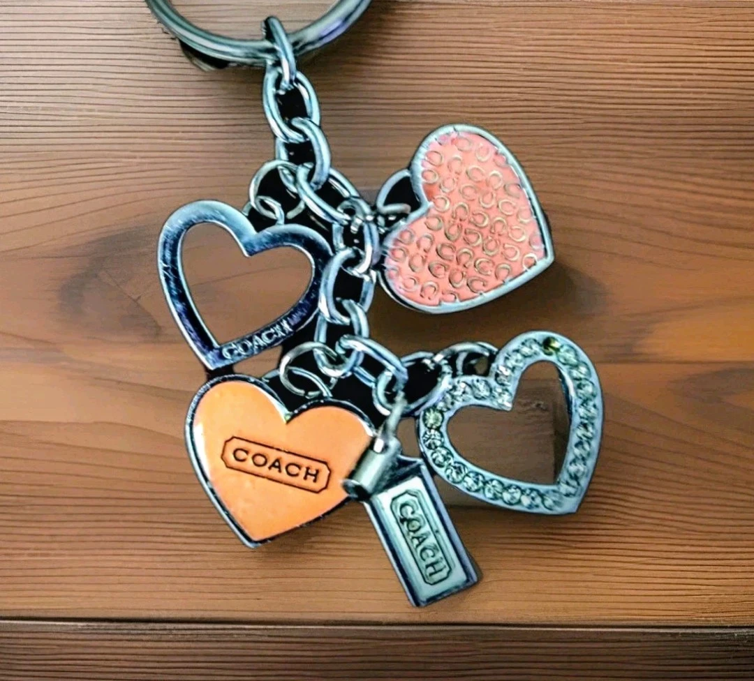 Coach Vintage Y2K Peach, Pink and Swarovski Crystal Charm