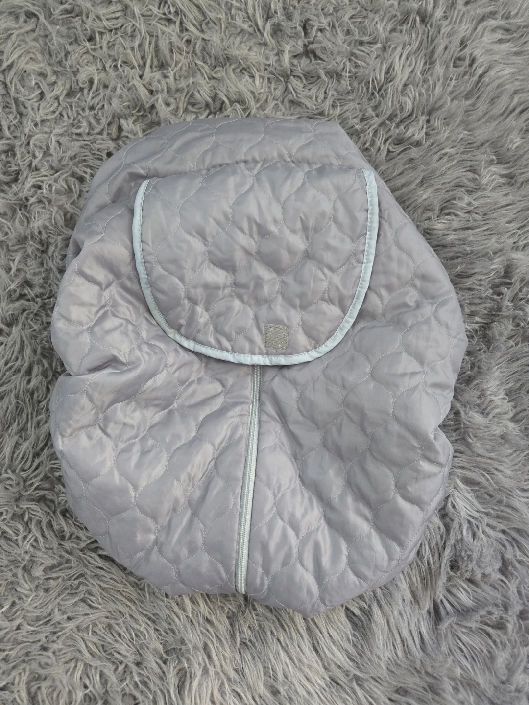 Grey quilted baby car seat/stroller cover