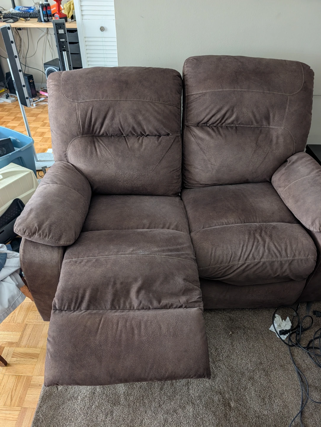 Brown Reclining Loveseat