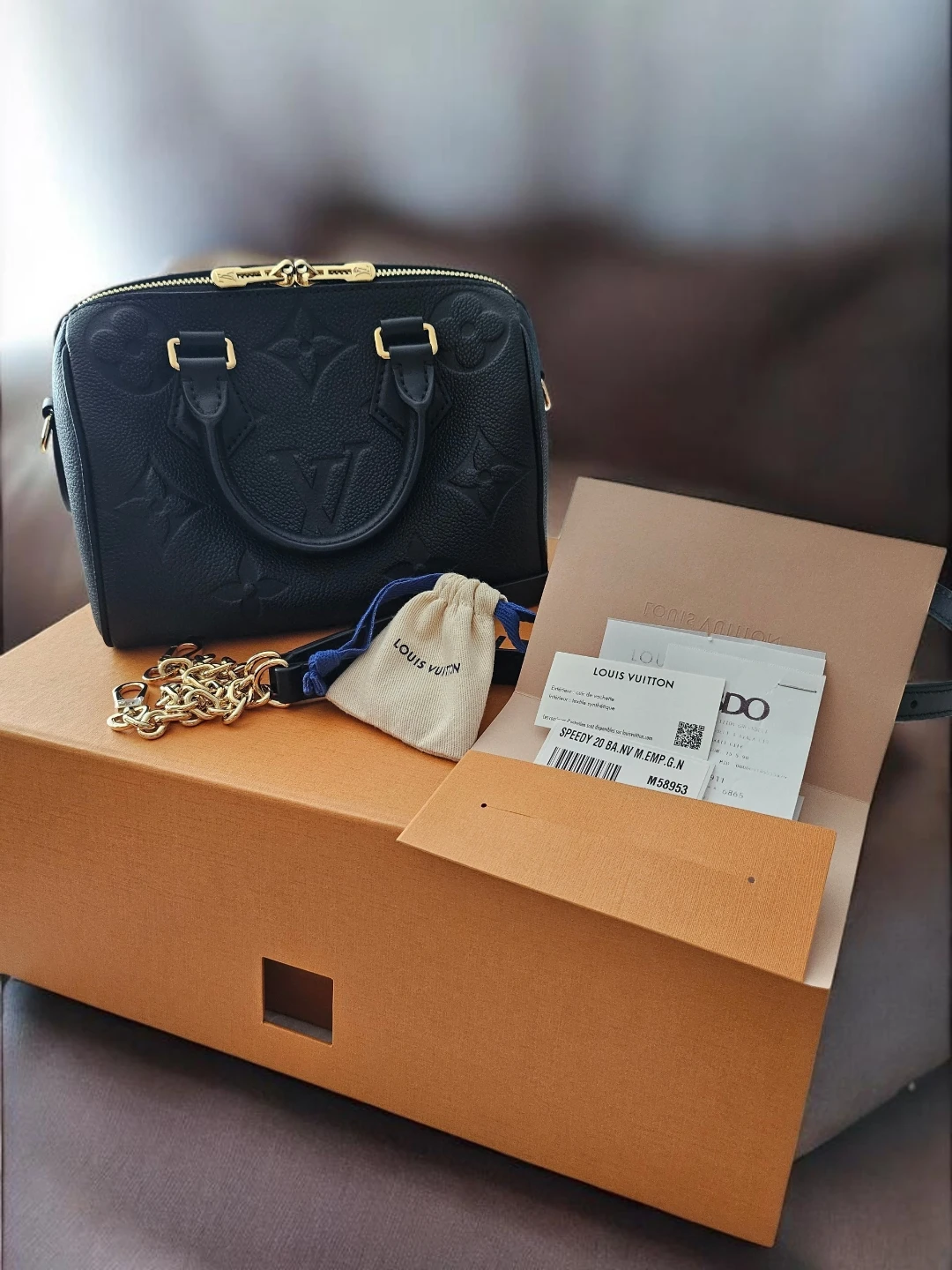 Louis Vuitton Speedy 20 Black Empreinte Leather Handbag - photo 2